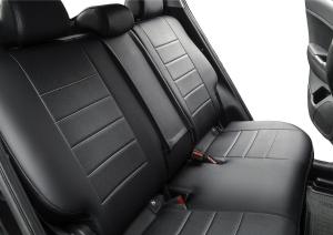 Авточехлы Volkswagen Polo V седан 2010-2015 2015-н.в., эко-кожа, черные RIVAL