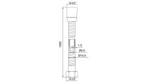 Шланг для душа ПВХ армированный длина 1.5м IDDIS