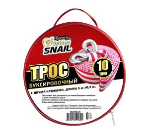 Трос буксировочный 10т 5м ленточный (крюк-крюк) GOLDEN SNAIL
