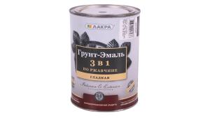 Грунт-Эмаль черная 3в1 по ржавчине 0.8кг ЛАКРА