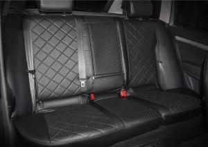 Авточехлы Volkswagen Polo V седан 2010-2015 2015-н.в., эко-кожа, черные RIVAL