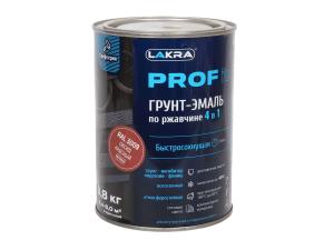 Грунт-эмаль оксид красный PROF IT 4в1 по ржавчине 0.8кг ЛАКРА