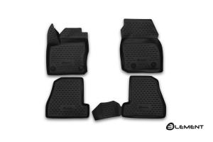 Коврик салона FORD Focus 3 (15-) 3D полиуретан черный (4 предм.) ELEMENT