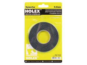 Лента клейкая пенополиэтиленовая двусторонняя 9х0,8мм х5м черная HOLEX