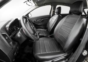 Авточехлы Lada XRAY 2015-н.в., эко-кожа, черные RIVAL