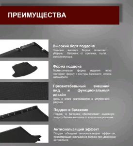 Коврик багажника Ravon R4 2016- полиуретан COMFORT
