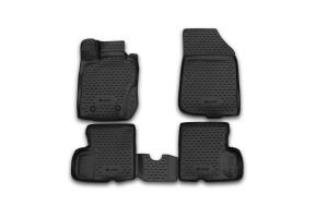 Коврик салона NISSAN Terrano (14-16), 4WD 3D полиуретан черный (4 предм.) ELEMENT
