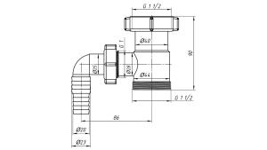 Отвод к сифону для стиральной машины 1 1/2x1 1/2 АНИ ПЛАСТ
