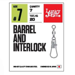 Вертлюги c застежкой LJ Pro Series BARREL AND INTERLOCK Black 007 7шт LUCKY JOHN