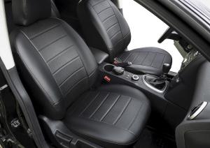 Авточехлы Volkswagen Polo V седан 2010-2015 2015-н.в., эко-кожа, черные RIVAL